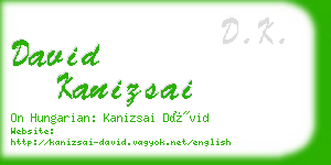 david kanizsai business card